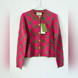 Gucci GG crew neck cardigan sweater